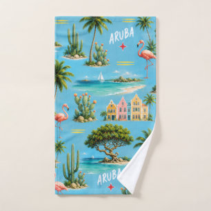 Aruba Caribbean Island lighthouse travel souvenir Hand Towel