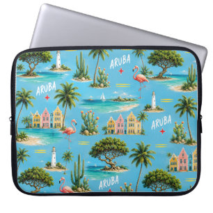 Aruba Caribbean Island lighthouse travel souvenir Laptop Sleeve