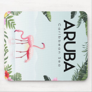 Aruba Caribbean Sea Flamingo   Funny Flamingo Mouse Pad