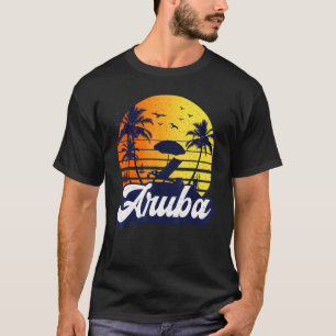 Aruba Caribe Sunset Beach Retro T-Shirt