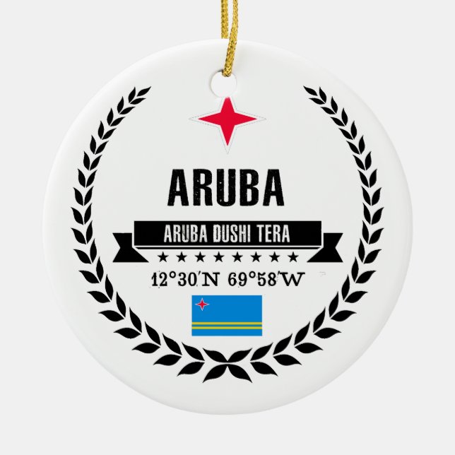Aruba Ceramic Ornament (Front)