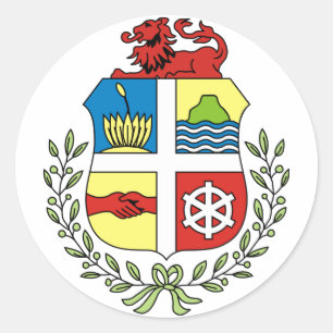 aruba coat of arms classic round sticker