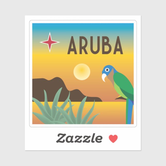 Aruba colourful Caribbean illustration (Sheet)