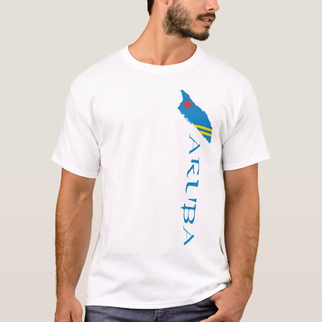 Aruba Country Map Flag T-Shirt (Front)