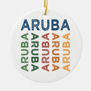 Aruba Cute Colourful Ceramic Ornament