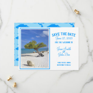 Aruba Destination Wedding Blue Divi Tree Save The Save The Date