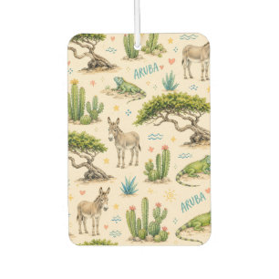 Aruba divi tree, donkey, iguana, cactus car air freshener