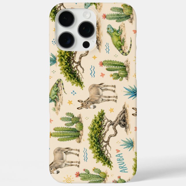 Aruba divi tree, donkey, iguana, cactus Case-Mate iPhone case (Back)
