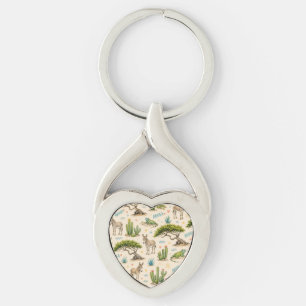 Aruba divi tree, donkey, iguana, cactus key ring