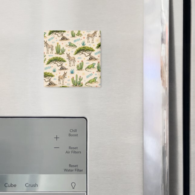 Aruba divi tree, donkey, iguana, cactus magnet (In Situ (Fridge))