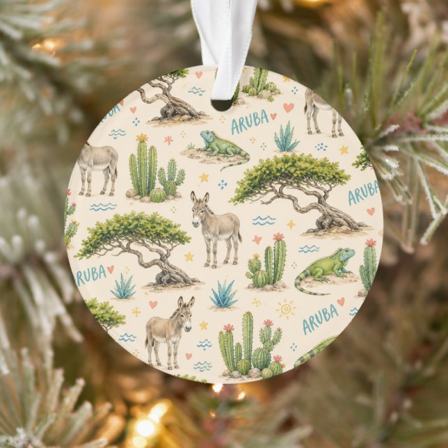 Aruba divi tree, donkey, iguana, cactus ornament (Tree)