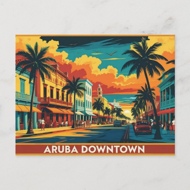 Aruba downtown post card (Front)
