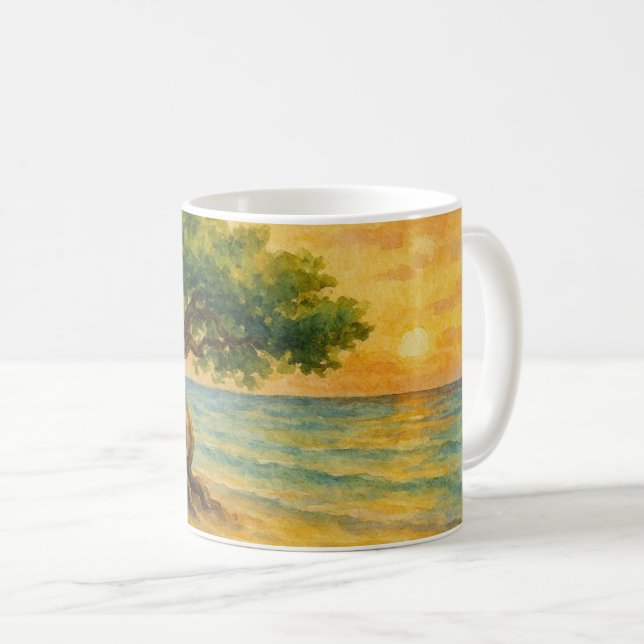Aruba Eagle Beach Divi Tree Golden Hour Coffee Mug (Front Right)