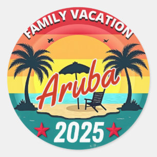 Aruba Family Vacation 2025 Family Vacation Classic Round Sticker