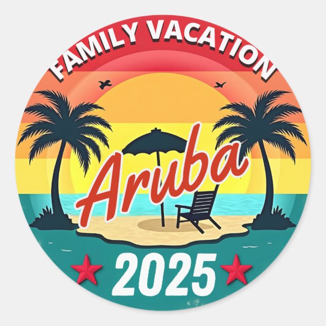 Aruba Family Vacation 2025 Family Vacation Classic Round Sticker (Front)