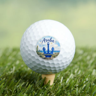 Aruba flag anchor Caribbean island travel souvenir Golf Balls