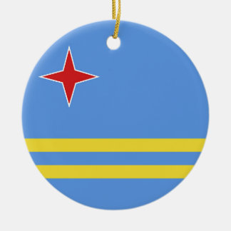 Aruba flag ceramic ornament