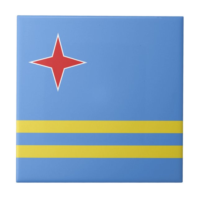 Aruba flag ceramic tile (Front)