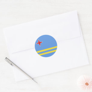 Aruba flag classic round sticker