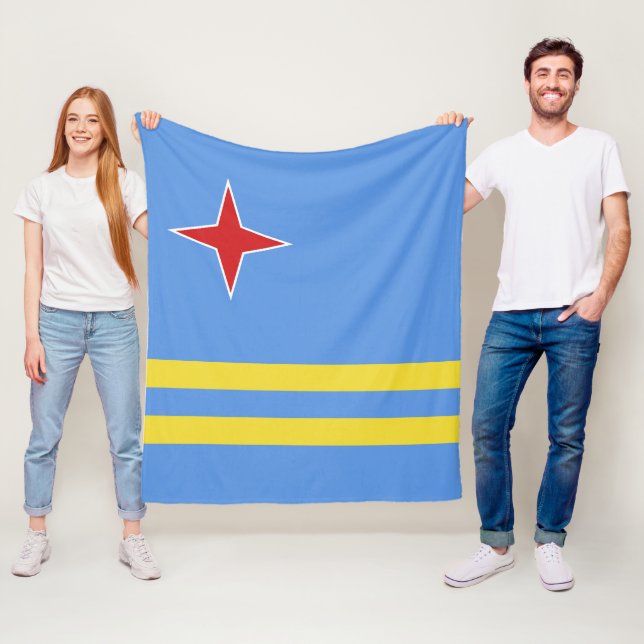 Aruba flag fleece blanket (In Situ)