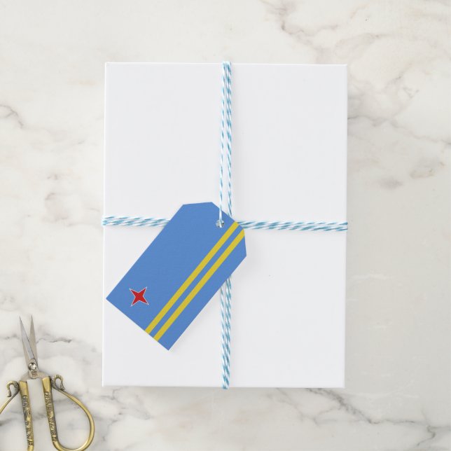Aruba flag gift tags (With Twine)