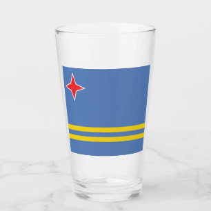 Aruba flag glass