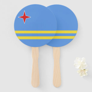 Aruba flag hand fan