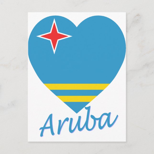 Aruba Flag Heart Postcard (Front)