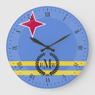 Aruba flag large clock