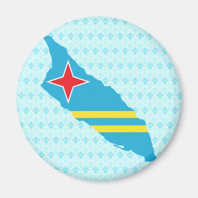 Aruba Flag Map full size Magnet (Front)