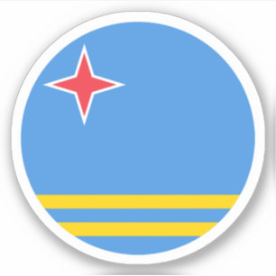 Aruba Flag Round Sticker