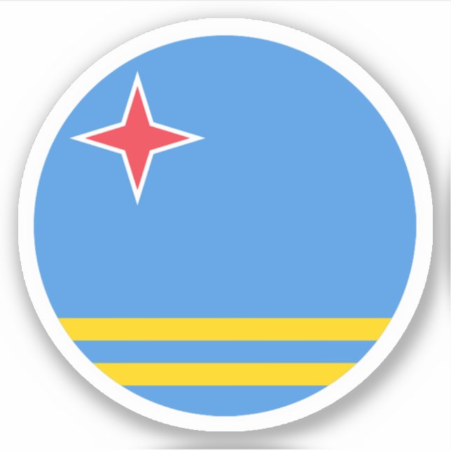 Aruba Flag Round Sticker (Front)