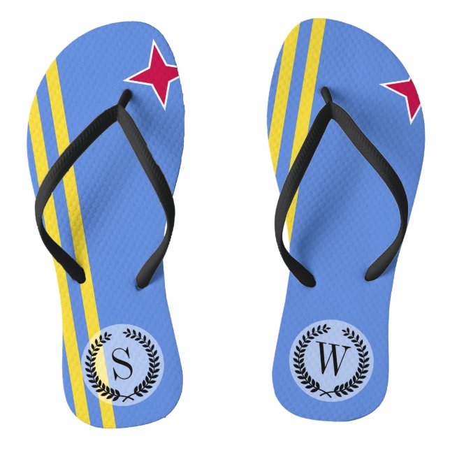 Aruba flag thongs (Footbed)