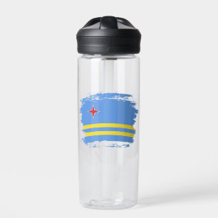 Aruba flag water bottle