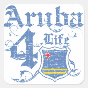 Aruba for life square sticker