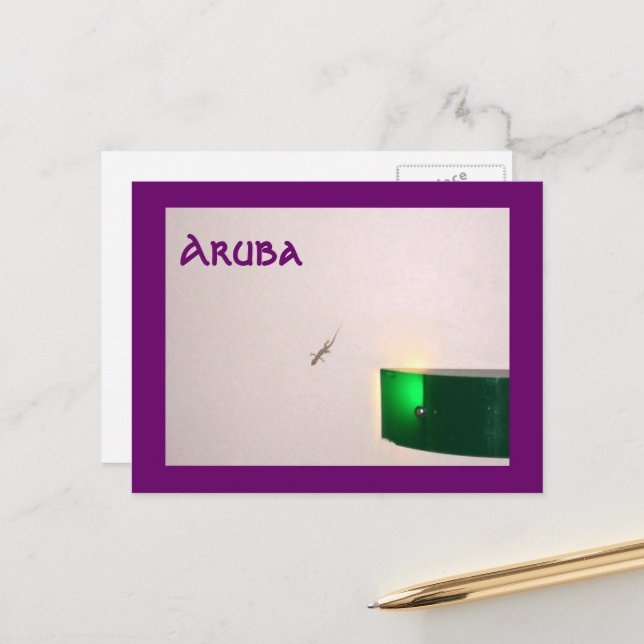 Aruba Gecko Postcard (Front/Back In Situ)