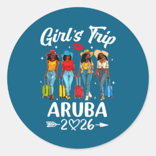 Aruba Girls Trip 2026 Birthday Classic Round Sticker