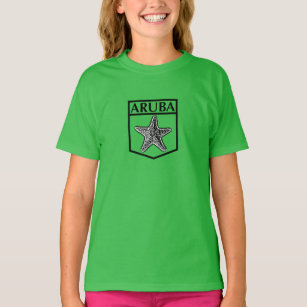 Aruba Island Design -Girls' American Apparel Fine  T-Shirt
