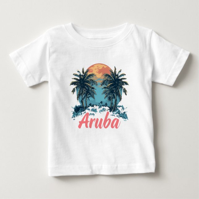 Aruba Island Design (Version 2) - Baby Fine Jersey T-Shirt (Front)