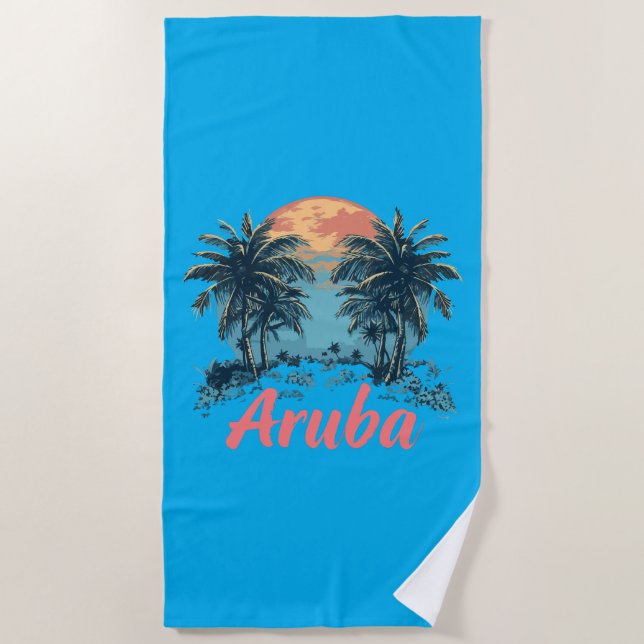 Aruba Island Design (Version 2) - Beach Towel (Front)