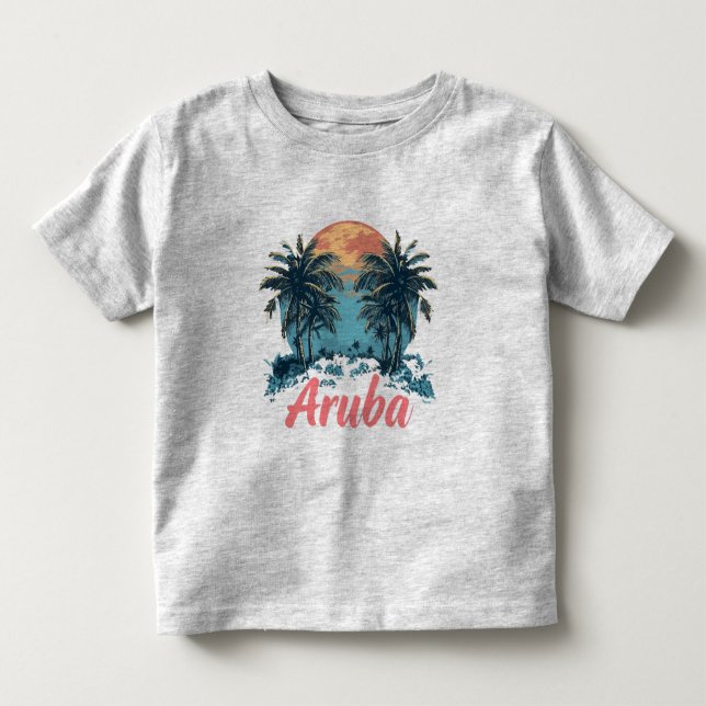 Aruba Island Design (Version 2) - Toddler Fine Jer T-Shirt (Front)