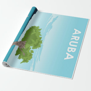Aruba Island Travel Flamingo Family Flamingo Wrapping Paper