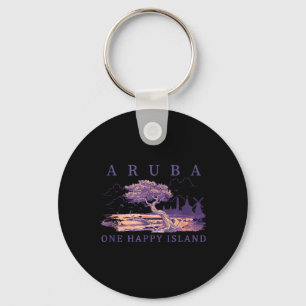 Aruba Kitesurfing Divi Tree Windmill Retro Travel Key Ring