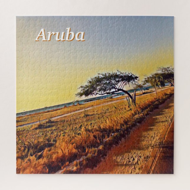 Aruba Landscape with Divi Divi Trees Jigsaw Puzzle (Vertical)