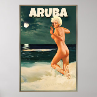 Aruba Marilyn Monroe Moon Beach Dutch Caribbean Poster
