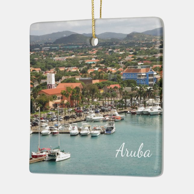 Aruba Marina Ceramic Ornament (Left)