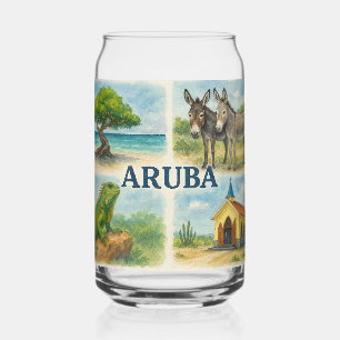 Aruba multiview watercolor can glass