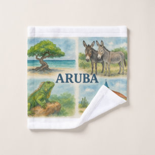 Aruba multiview watercolor wash cloth