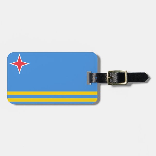 Aruba National Flag Team Support Luggage Tag (Front Horizontal)