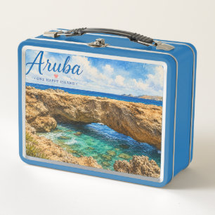 Aruba Natural Bridge rock formation Caribbean  Metal Lunch Box